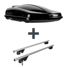 Dachbox Topbox TopBox 420 Duo + Dachträger Menabo für Subaru Impreza Kombi GF NP
