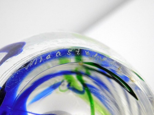 Maastricht Max Verboeket Art Glass Vase Signed on Base Blue Green Clear GOOD - Picture 10 of 12