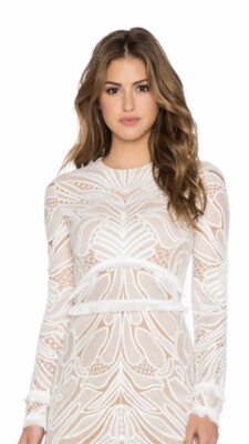 Alexis White Nude Lace Dress Size Small | eBay