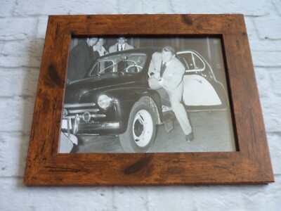 Gerahmtes 10x8 Poster Seltenes Foto Promis Autos Jean Marais Renault Paris 1950