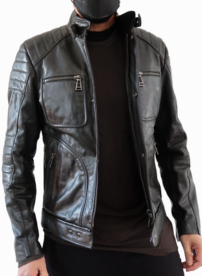 Belstaff BNWT Weybridge 2.0 Hand Waxed Calf Leather Jacket-BLACK 