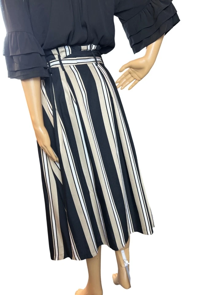 Falda midi con bolsa de papel a rayas Antonio Melani con cinturón talla 2 Foto 4 de 4