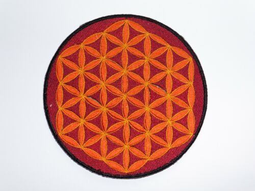 Round Sew On Patch Nepalese Embroidered 15.4cm Flower of Life - Various Colours - Picture 3 of 22