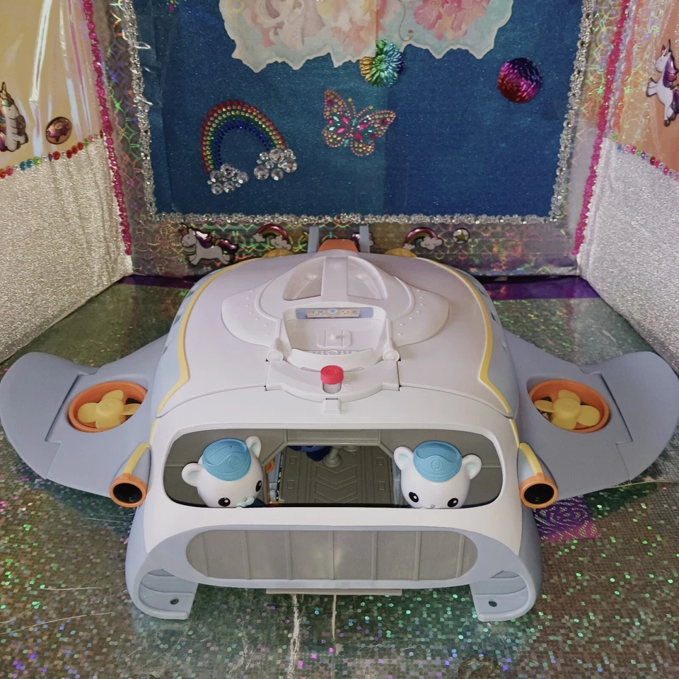 🦄Moose /Talking Sting Ray Shape Spacecraft/Plane Lights Up w/Ramp 16"L Playset! - Image 2 of 4