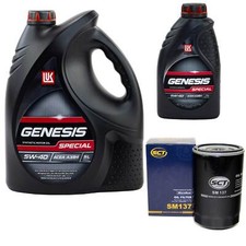 Motoröl Set Lukoil Genesis SAE 5W-40 6 Liter + Ölfilter für Mazda CX-9 3.7 TB