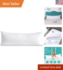 Modern White Egyptian Cotton Body Pillow Case 20x54 - Perfect for All Seasons