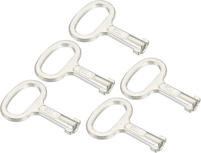 Patikil Key Shape Socket Spanner Key, 5 Pack for 0.45''X0.2'' Panel Lock, Silver