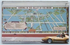 Sonoma Valley of Moon California Mural 1970s Stingray Corvette Postcard