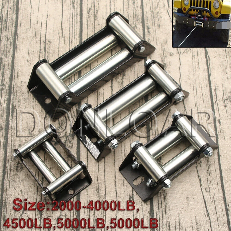 HQ Heavy Duty Winch Fairlead Roller Compact Rope Guide ATV Offroad Recovery
