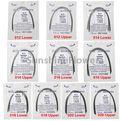 Dental Orthodontic Super Elastic Niti Round Arch Wires Arch Wire Bracket Braces