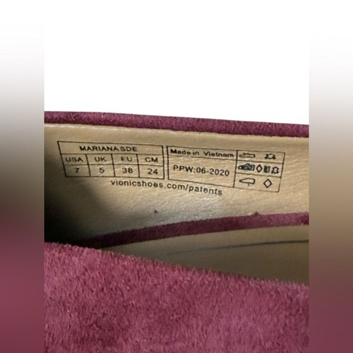 Vionic Burgundy Suede Amor Mariana Pump Womens size 7 arch Support - Picture 10 of 10