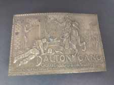 Vintage BRASS BELT BUCKLE DALTON GANG Oct 5, 1892 AA2