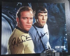 STAR TREK WILLIAM SHATNER LEONARD NIMOY AUTOGRAPHED PHOTO Kirk Spock signed