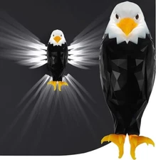 Bald American Eagle Wall Light with Remote Control Magnetic Wall Night Lamp