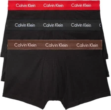 Calvin Klein Men's Cotton Stretch Low-Rise Trunks Multipack (XLarge, Black Body)