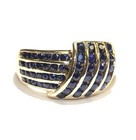 10k yellow gold round channel set sapphire gemstone ring 5.7g ladies 10 — photo 2