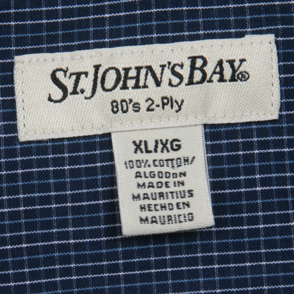 St. John's Bay Blue Pocket Man's Dress Shirt Long Sleeve XL X-Large Top Men 1238 - Image 4 of 4