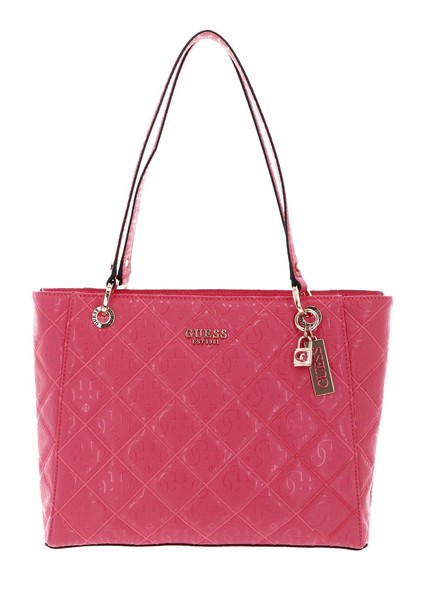 Guess Caddie Noel Girlfriend Satchel Schultertasche Tasche Magenta Purpur Neu-image