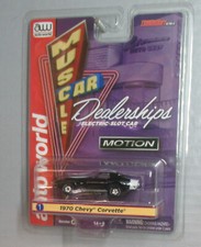 "NEW" AW REL 3 MUSCLE CAR DEALERSHIPS BLK '70 CHEVY CORVETTE HO SLOT CAR