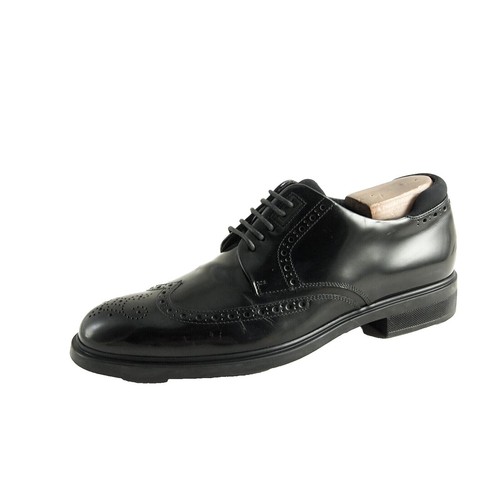 BOSS Hugo Boss Shoes Mens 9 Black Leather Oxford Lace Up Dress Apron Toe Formal Hugo Boss 50130567 Black Leather Oxford Apron Toe Dress  main image 3