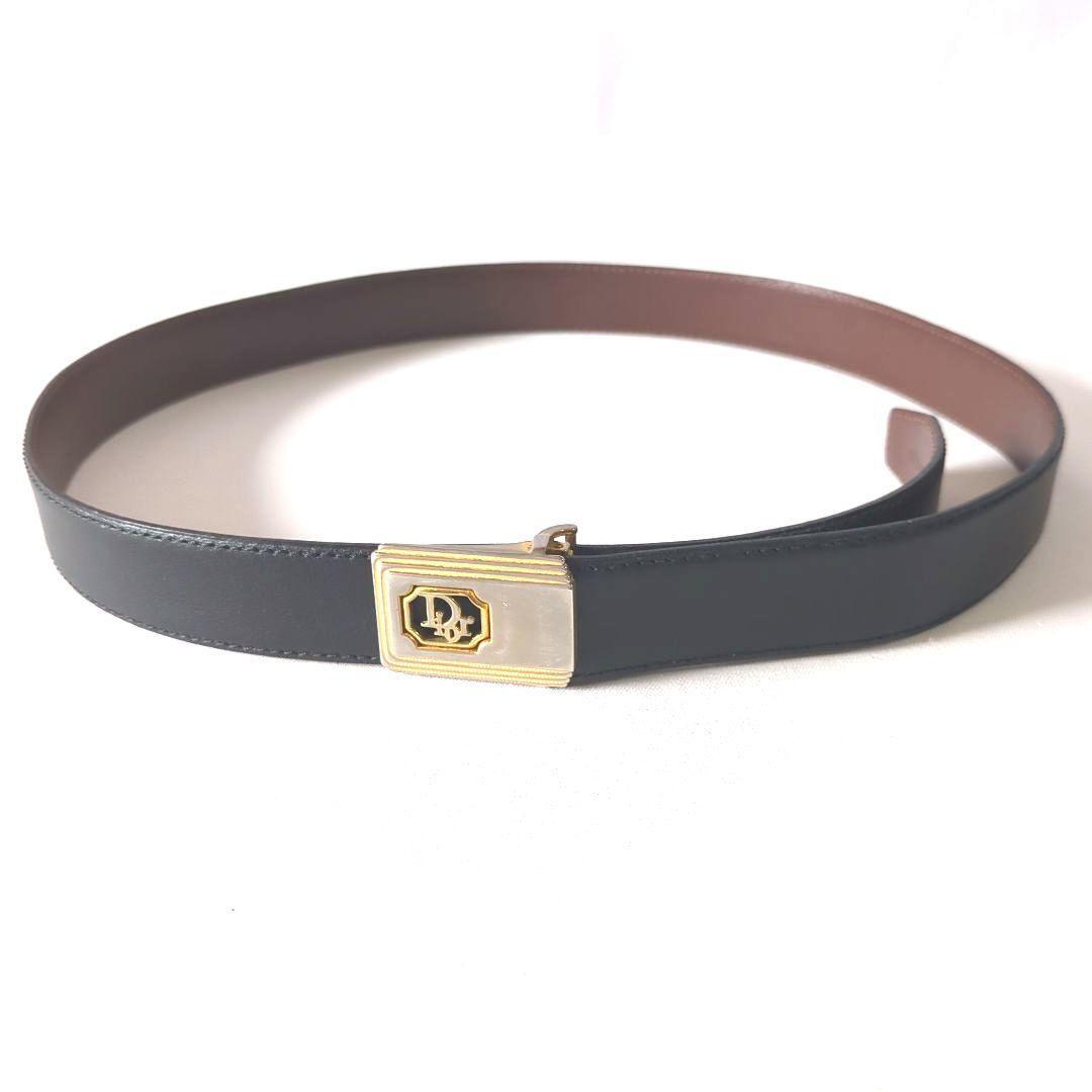 CHRISTIAN DIOR ブラックレザーベルト 【公式通販】