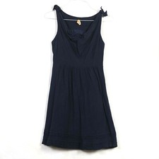 Anthropologie Maeve Sz 0 Dress Navy Blue Sleeveless Ties Pockets