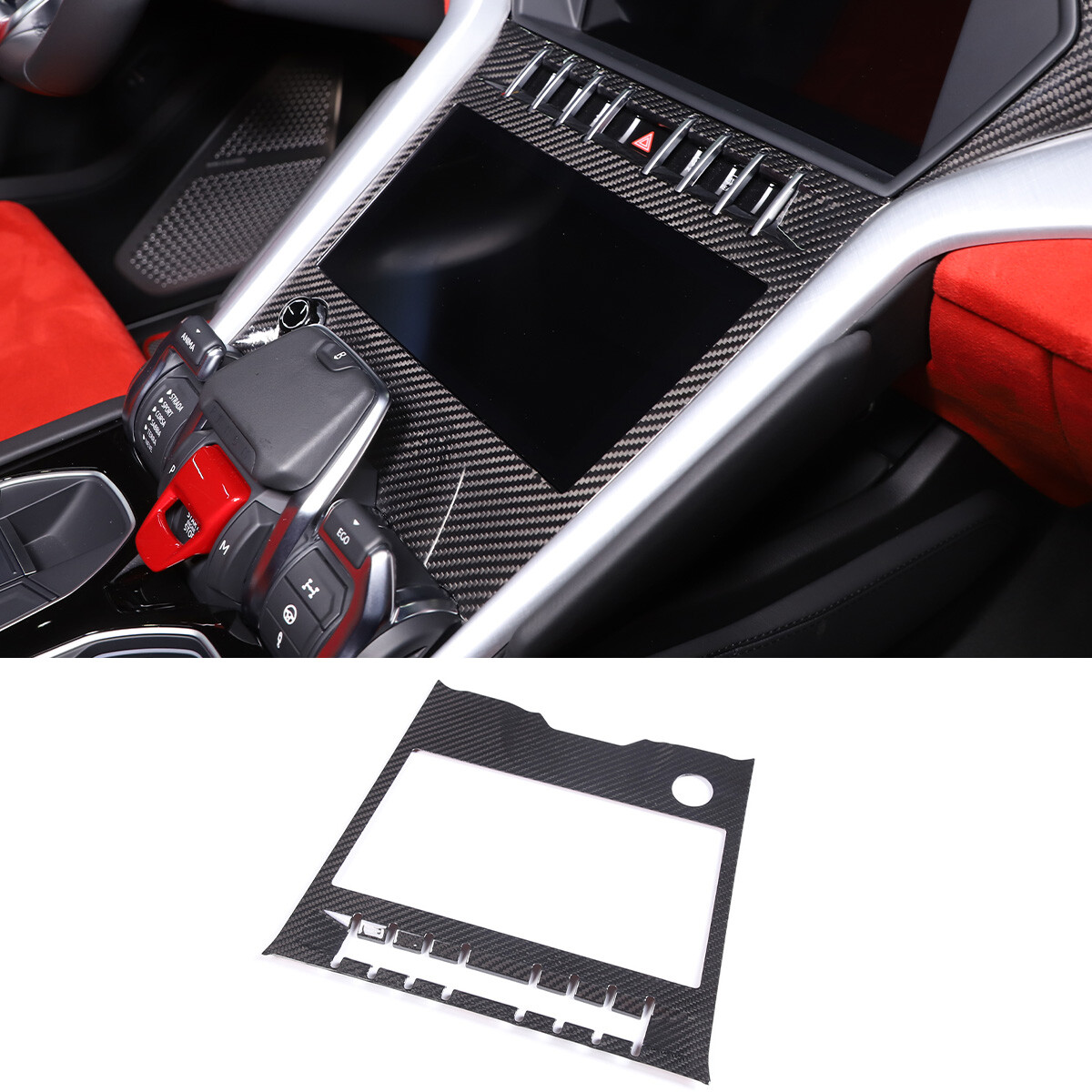 Real Carbon Fiber AC Switch Button Trim Panel For Lamborghini URUS 2018-2021