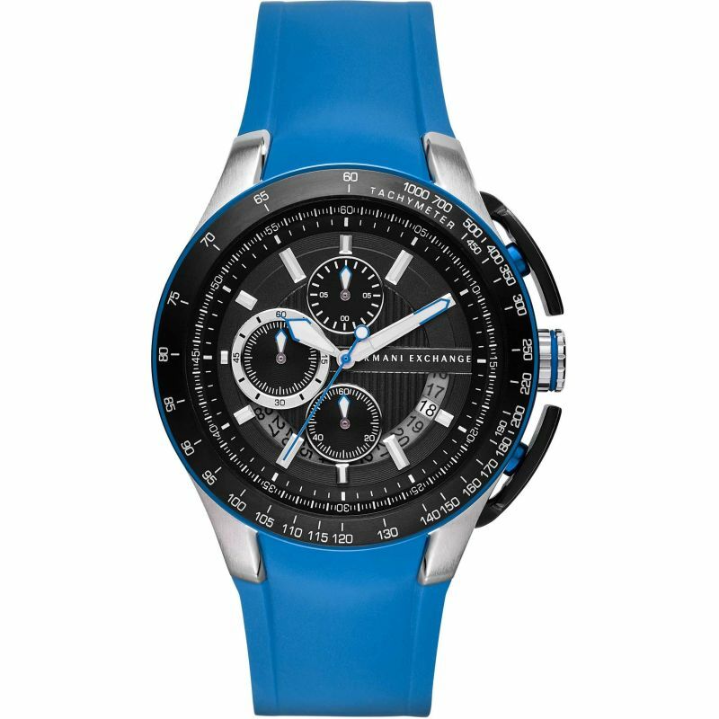 armani exchange rubber strap watch