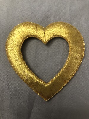 Gold Heart Patch - 2 inches x 2 inches (iron-on)
