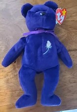 Mint 1997 Princess Diana Bear - Ty Beanie Baby Made In China PE Pellet Edition