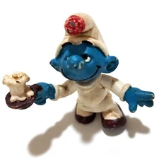 Foreign CANDLE SMURF from Brazil by HERING - Peyo Schlumpf Schtroumpfs 1980s PVC
