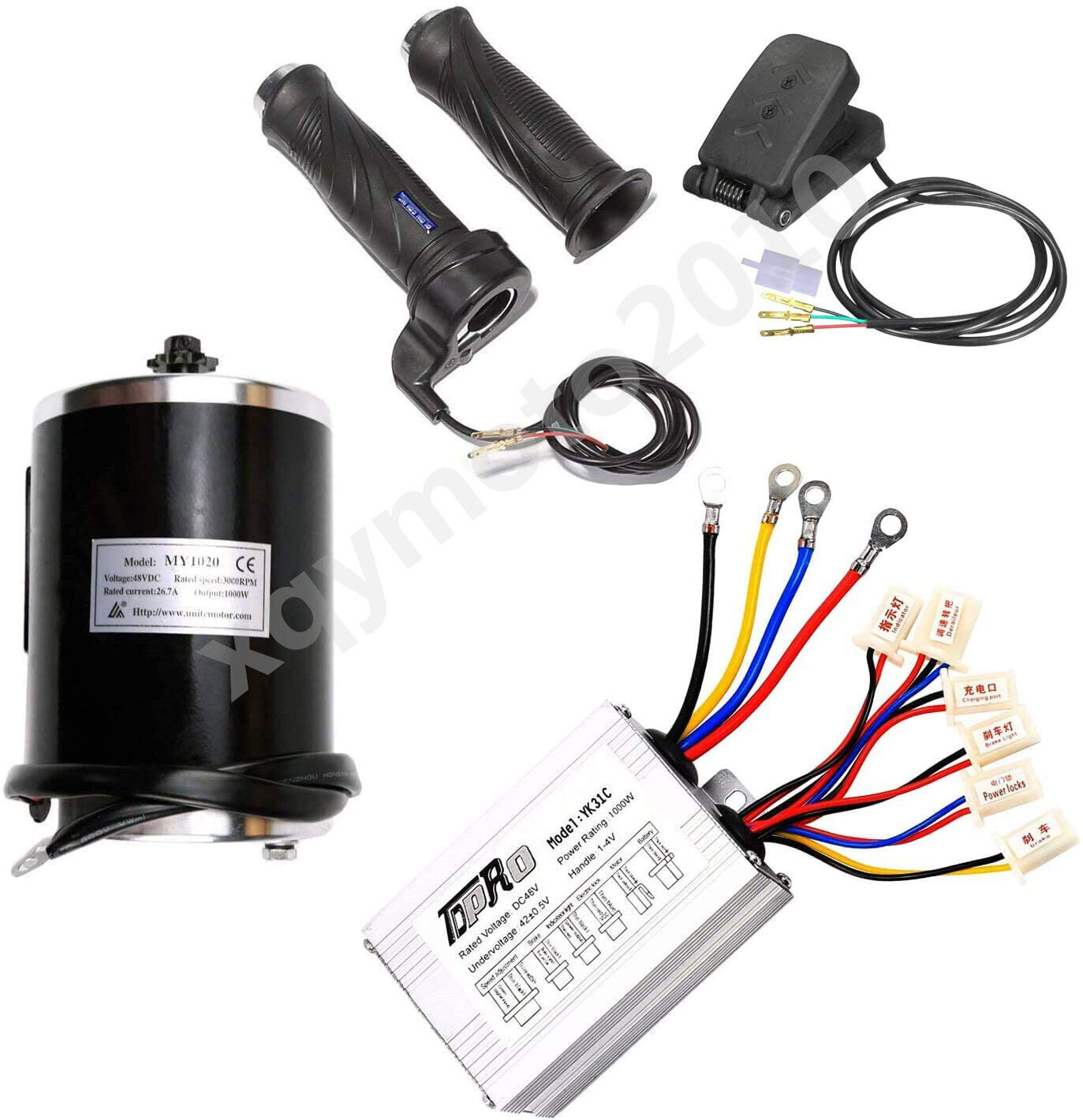 48V 1000W Brush Motor Controller Throttle for Scooter Quad Razor E-Bike ATV US