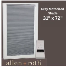Allen + Roth Motorized Cellular GRAY Shade 31"x72" Blackout w/Remote (#2318950)