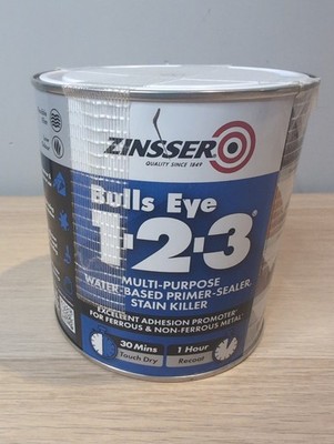 Zinsser Bulls Eye 1-2-3 Primer Versiegelung Fleckenvernichter 1L weiß - verbeulte Dose