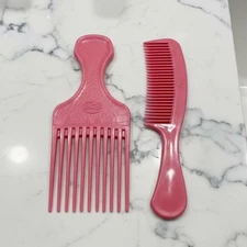VTG GOODY Pocket Hip Comb & Textured Hair Pick Pink 6 1/2 Inch RETRO USA