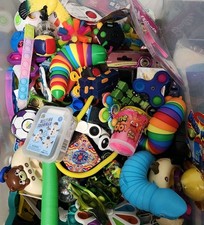 LOT OF 100 Assorted Fidgets Pop-its Toys Ages 3 Various Shapes/Colors