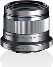 OLYMPUS M.ZUIKO 45mm F1.8 Silver Lens for Micro Four Thirds Genuine Lens