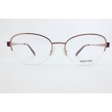 Nine West NW1060 780 Rose Gold Burgundy Semi Rimless Eyeglass Frames 52-17-135