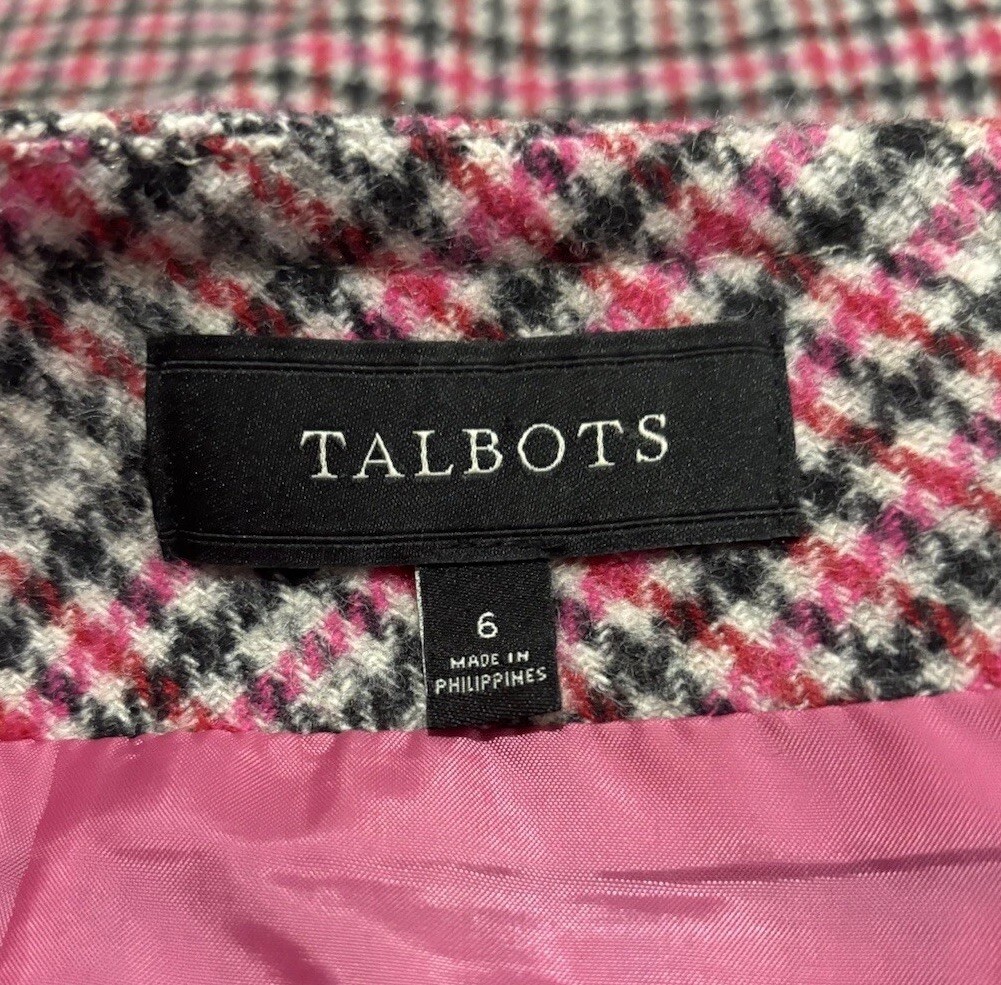 Talbots Wool Blend Multicolor Houndstooth Zip Poc… - image 7
