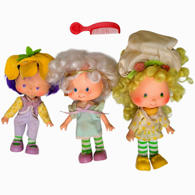 Vtg Strawberry Shortcake Doll LOT Lemon Meringue Almond Angel Cake 1980 Kenner