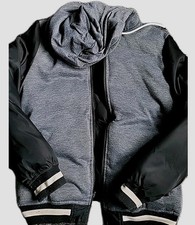 Supply and Demand  Medium  Black/Grey Puffer Jacket Reversible Hooded Very Warm