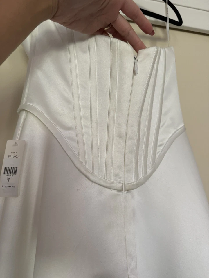 Wtoo Watters Allie Strapless Corset Satin Wedding Gown Size 6 - Image 4 of 4