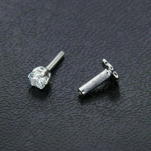 3MM Natural Diamond 25th Birthday Gift For Wife Nose Pin 14k White Gold #463