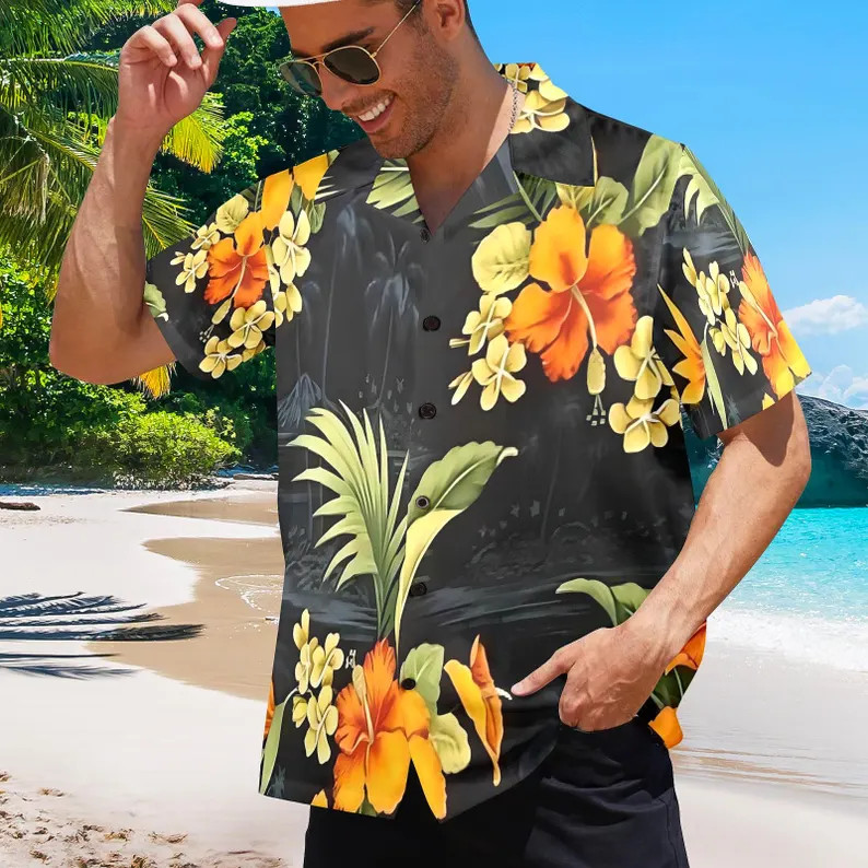 Polynesian Aloha Hawaii Shirt Mens Cruise Tropical Beach