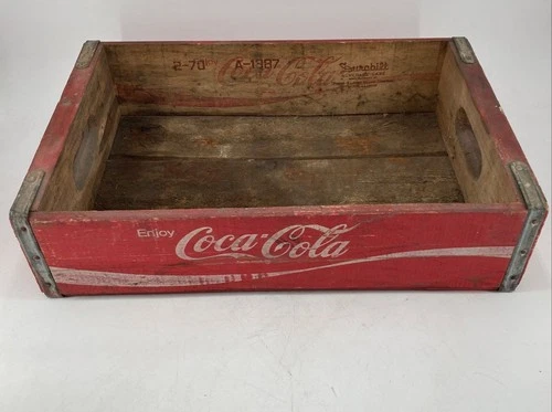 Vintage Coca-Cola Durabilt Beverage Case Red Wooden Advertising Crate-1975