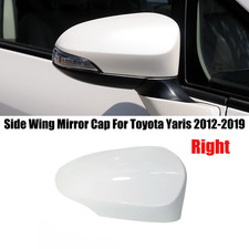 Rechts Kappe Weiß Grundiert Ersatz Spiegelkappen ABS Für Toyota Yaris 2012–2019