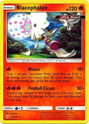 Blacephalon - 32/214 - Rare Lightly Played Unbroken Bonds Pokemon