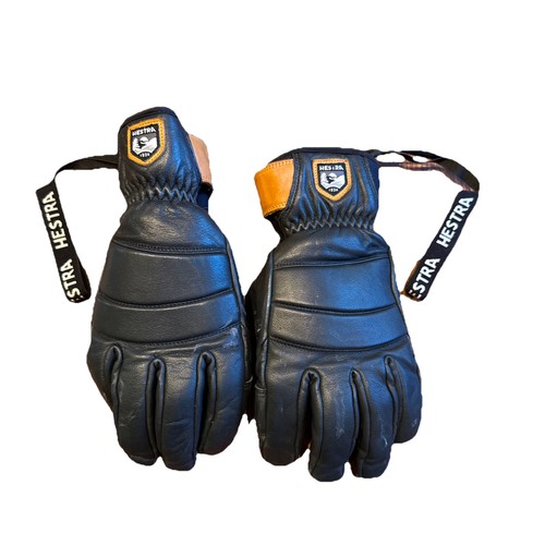 Hestra Fall Line Leather Snowboard Ski Gloves Color Black Sz 9