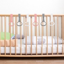 9pcs Baby Playpen Pull Up Rings - Plastic Crib Pull Rings for Standing Up -