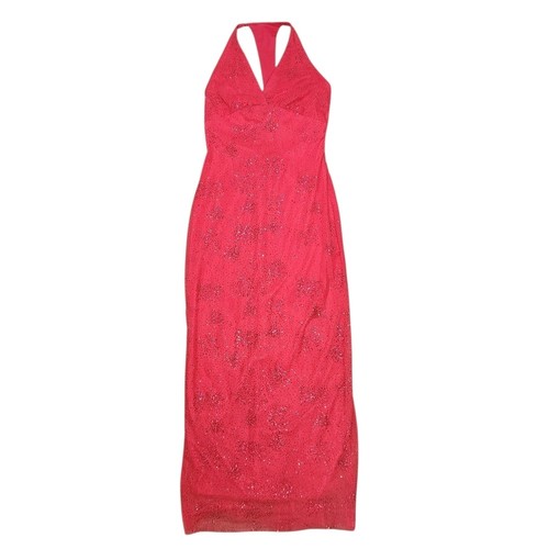 Vintage Y2K Jessica McClintock Gunne Sax Red Halter Sequin Maxi Mesh ...